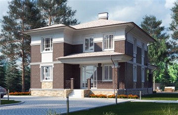 Двухэтажный кирпичный дом с террасой К19-34
