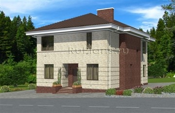 Двухэтажный кирпичный дом с террасой К18-17