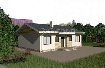 Одноэтажный каркасный дом для узкого участка Ка18-18